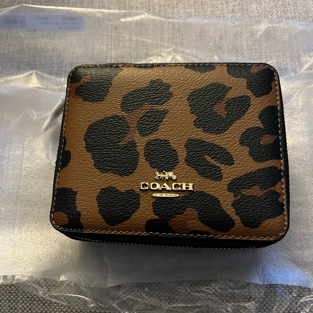 New w/tag Coach Leopard Jewelry Box